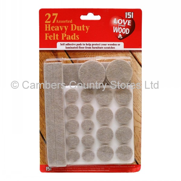 151 Heavy Duty Felt Pads Assorted 27 Pack Cambers Country Store